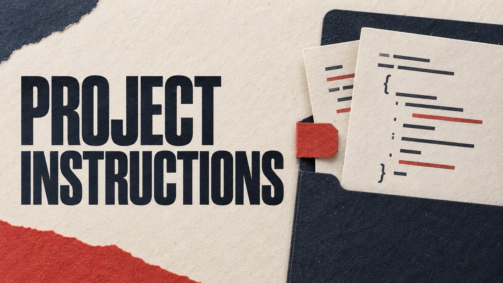 Conceptual paper folder with instruction sheets, headed Project Instructions.