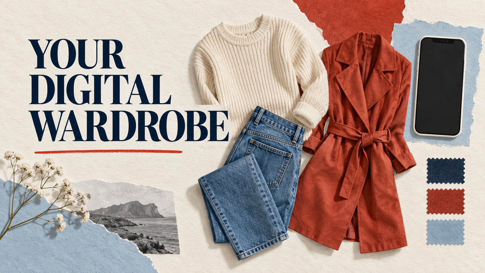 Editorial paper collage: your digital wardrobe.