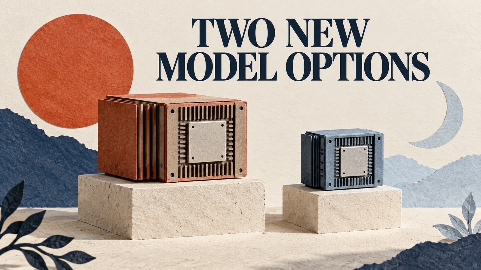 Editorial paper collage: two new model options.